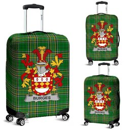 Irish Burges Coat of Arms Family Crest Ireland Luggage Cover Irish National Tartan Irish County Luggage Cover