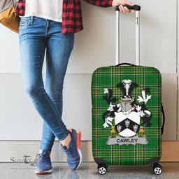 Irish Cawley or Cauley Coat of Arms Family Crest Ireland Luggage Cover Irish National Tartan Irish County Luggage Cover