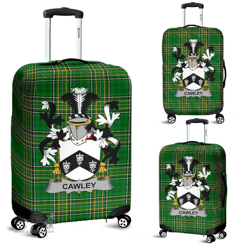Irish Cawley or Cauley Coat of Arms Family Crest Ireland Luggage Cover Irish National Tartan Irish County Luggage Cover