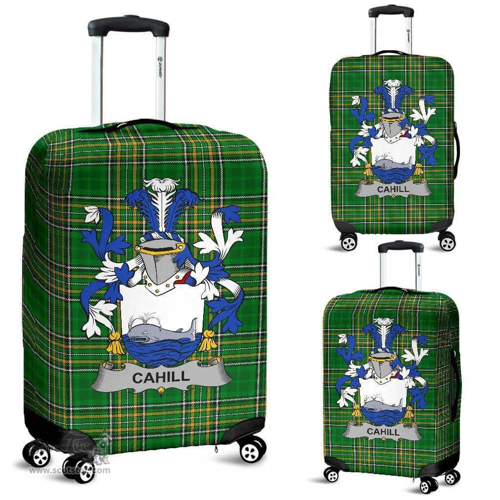 Irish Cahill or O'Cahill Coat of Arms Family Crest Ireland Luggage Cover Irish National Tartan Irish County Luggage Cover