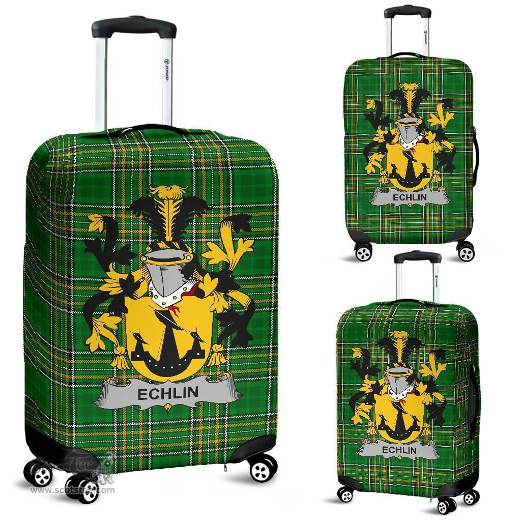 Irish Echlin Coat of Arms Family Crest Ireland Luggage Cover Irish National Tartan Irish County Luggage Cover