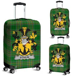 Irish Echlin Coat of Arms Family Crest Ireland Luggage Cover Irish National Tartan Irish County Luggage Cover