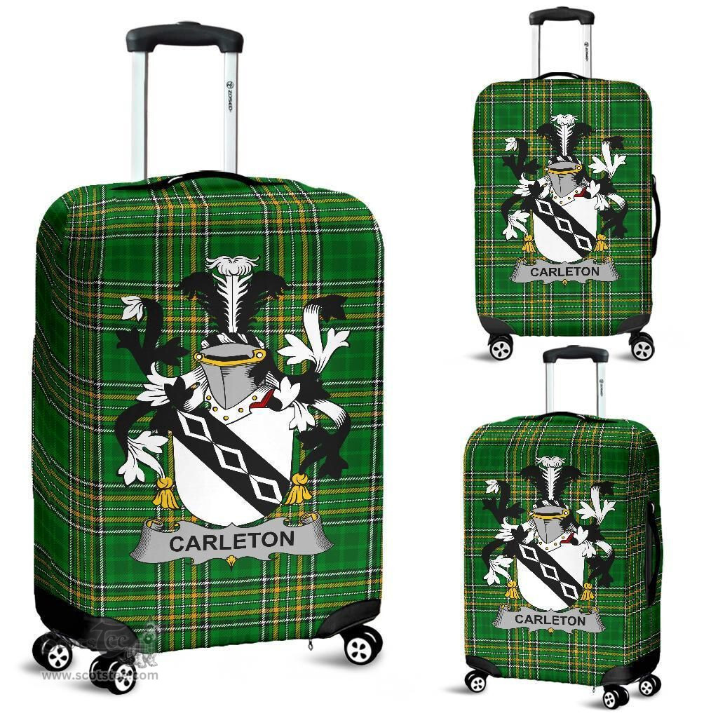 Irish Carleton Coat of Arms Family Crest Ireland Luggage Cover Irish National Tartan Irish County Luggage Cover