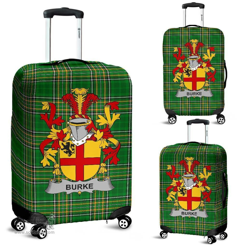 Irish Burke Coat of Arms Family Crest Ireland Luggage Cover Irish National Tartan Irish County Luggage Cover