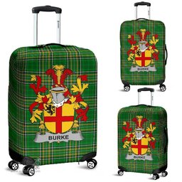 Irish Burke Coat of Arms Family Crest Ireland Luggage Cover Irish National Tartan Irish County Luggage Cover