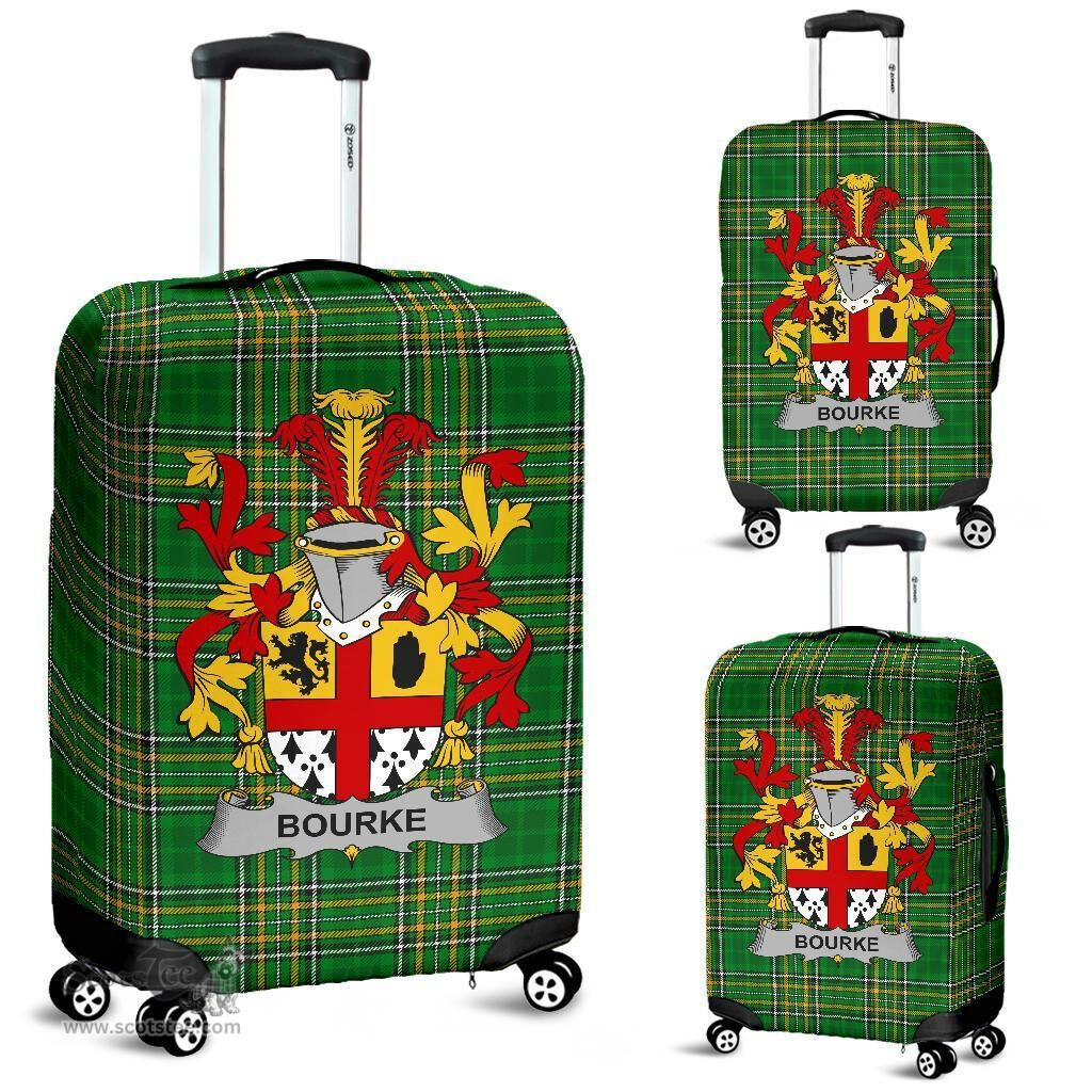 Irish Bourke Coat of Arms Family Crest Ireland Luggage Cover Irish National Tartan Irish County Luggage Cover
