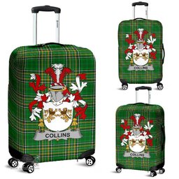 Irish Collins Coat of Arms Family Crest Ireland Luggage Cover Irish National Tartan Irish County Luggage Cover