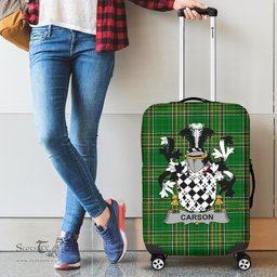 Irish Carson Coat of Arms Family Crest Ireland Luggage Cover Irish National Tartan Irish County Luggage Cover