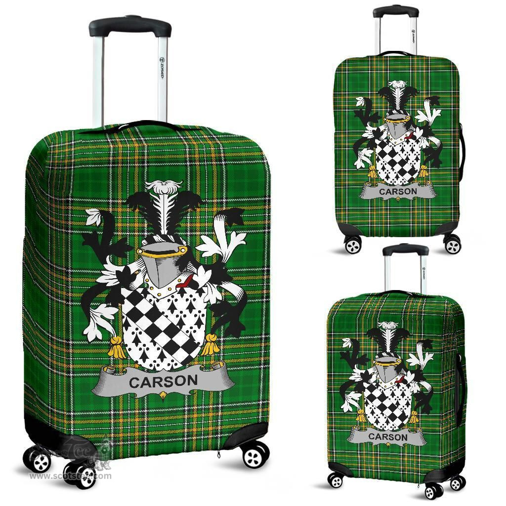 Irish Carson Coat of Arms Family Crest Ireland Luggage Cover Irish National Tartan Irish County Luggage Cover