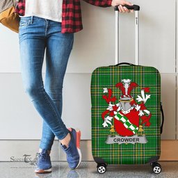 Irish Crowder Coat of Arms Family Crest Ireland Luggage Cover Irish National Tartan Irish County Luggage Cover