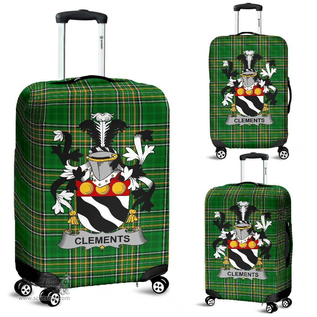 Irish Clements Coat of Arms Family Crest Ireland Luggage Cover Irish National Tartan Irish County Luggage Cover