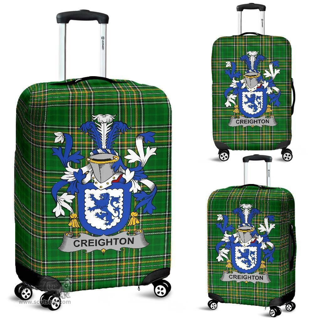 Irish Creighton Coat of Arms Family Crest Ireland Luggage Cover Irish National Tartan Irish County Luggage Cover