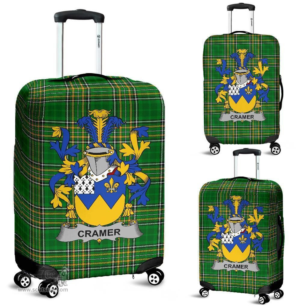 Irish Cramer Coat of Arms Family Crest Ireland Luggage Cover Irish National Tartan Irish County Luggage Cover