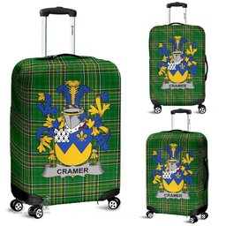 Irish Cramer Coat of Arms Family Crest Ireland Luggage Cover Irish National Tartan Irish County Luggage Cover