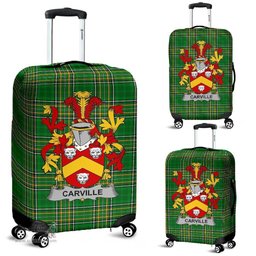Irish Carville or McCarville Coat of Arms Family Crest Ireland Luggage Cover Irish National Tartan Irish County Luggage Cover