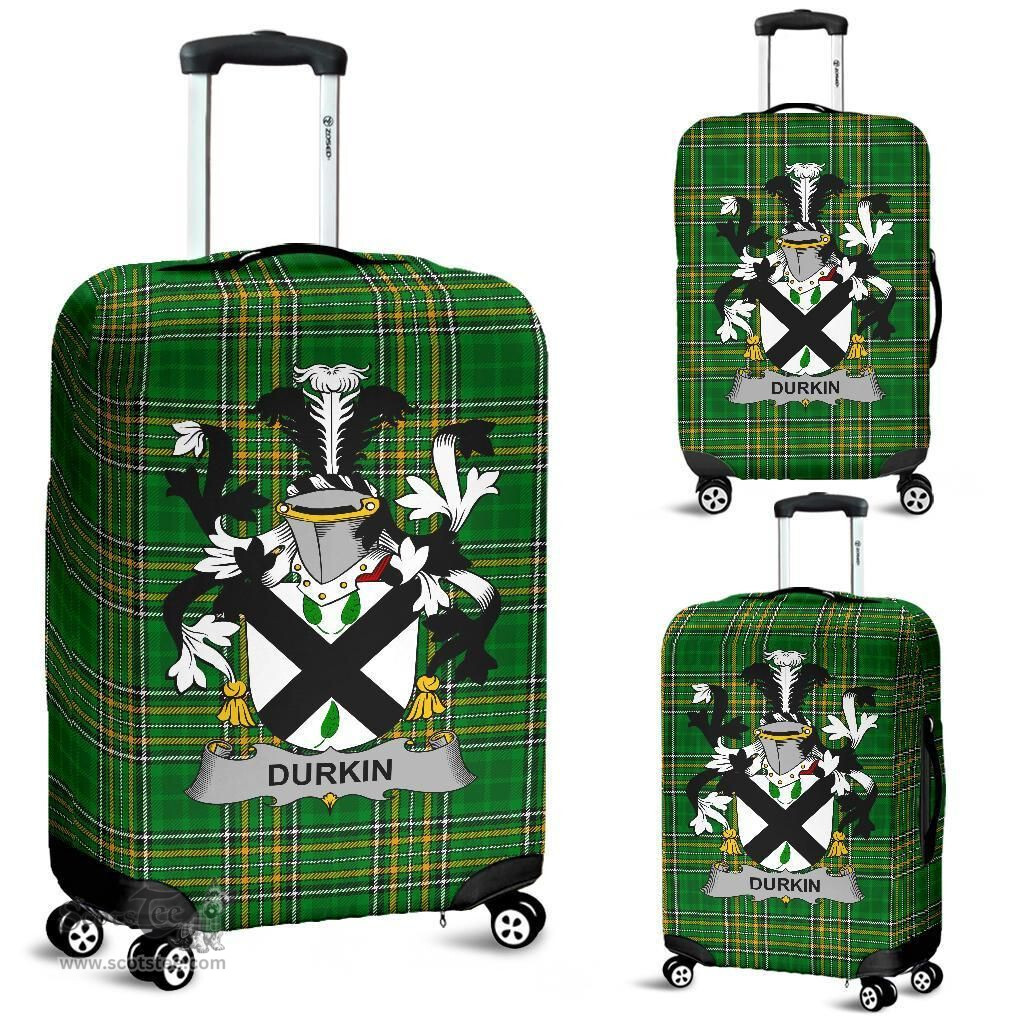 Irish Durkin or O'Durkin Coat of Arms Family Crest Ireland Luggage Cover Irish National Tartan Irish County Luggage Cover