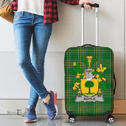 Irish Boyle or O'Boyle Coat of Arms Family Crest Ireland Luggage Cover Irish National Tartan Irish County Luggage Cover