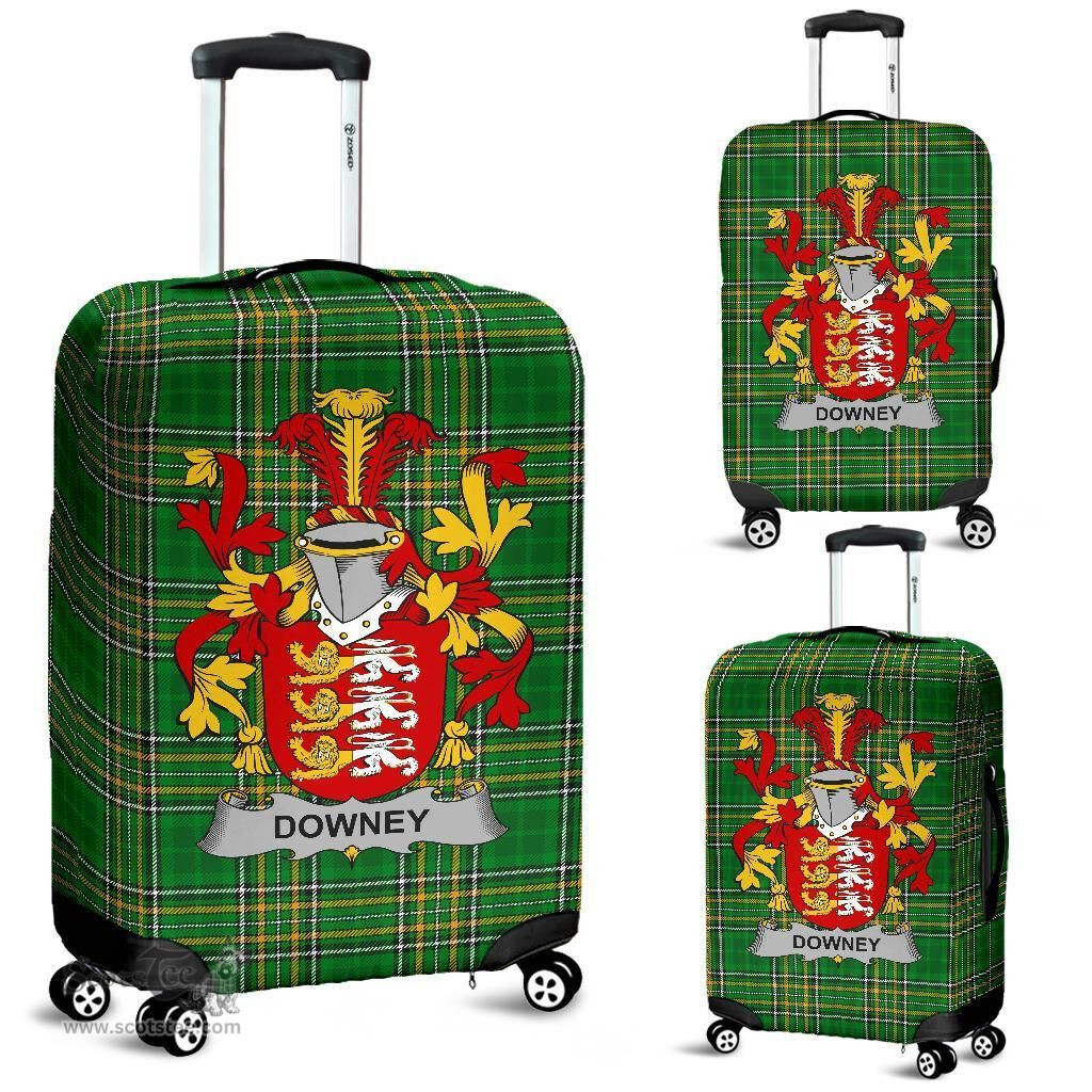 Irish Downey or O'Downey Coat of Arms Family Crest Ireland Luggage Cover Irish National Tartan Irish County Luggage Cover