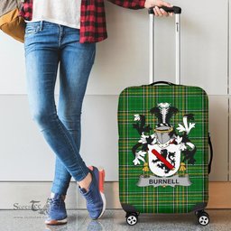Irish Burnell Coat of Arms Family Crest Ireland Luggage Cover Irish National Tartan Irish County Luggage Cover