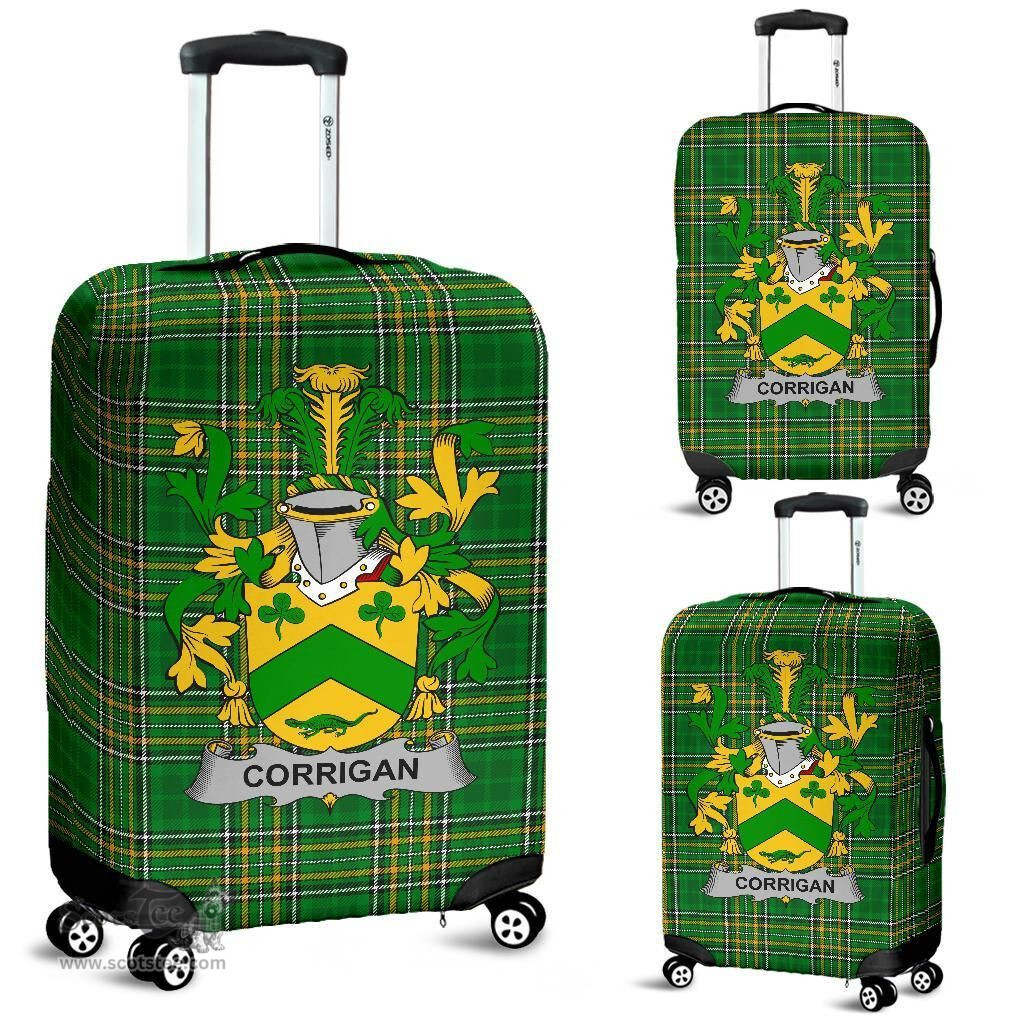 Irish Corrigan or O'Corrigan Coat of Arms Family Crest Ireland Luggage Cover Irish National Tartan Irish County Luggage Cover