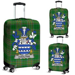 Irish Coulter or O'Coulter Coat of Arms Family Crest Ireland Luggage Cover Irish National Tartan Irish County Luggage Cover