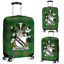 Irish Bunbury Coat of Arms Family Crest Ireland Luggage Cover Irish National Tartan Irish County Luggage Cover