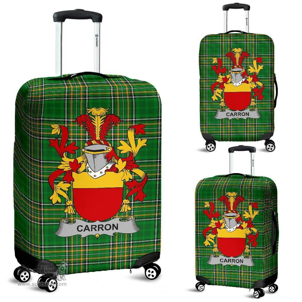 Irish Carron Coat of Arms Family Crest Ireland Luggage Cover Irish National Tartan Irish County Luggage Cover
