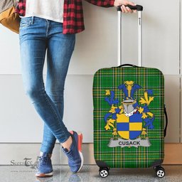Irish Cusack Coat of Arms Family Crest Ireland Luggage Cover Irish National Tartan Irish County Luggage Cover