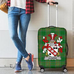 Irish Clarke Coat of Arms Family Crest Ireland Luggage Cover Irish National Tartan Irish County Luggage Cover