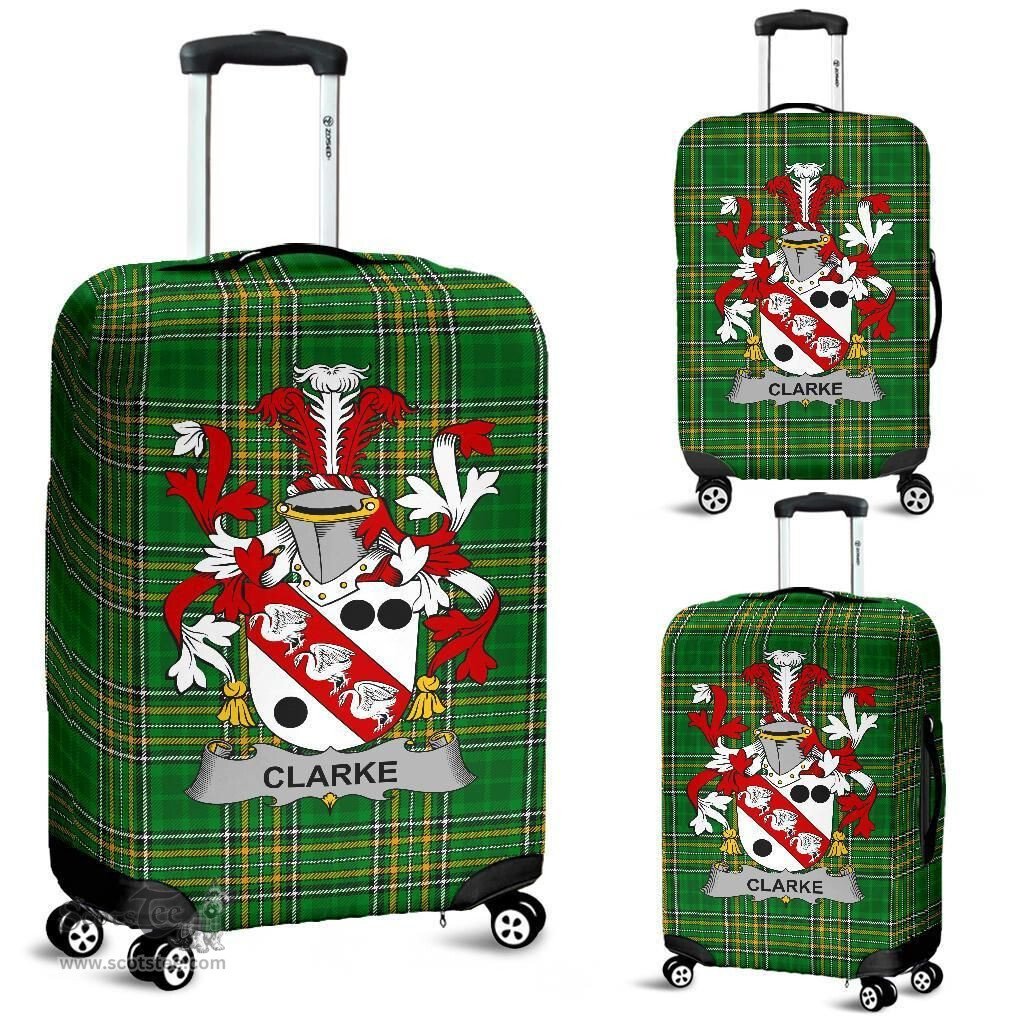 Irish Clarke Coat of Arms Family Crest Ireland Luggage Cover Irish National Tartan Irish County Luggage Cover