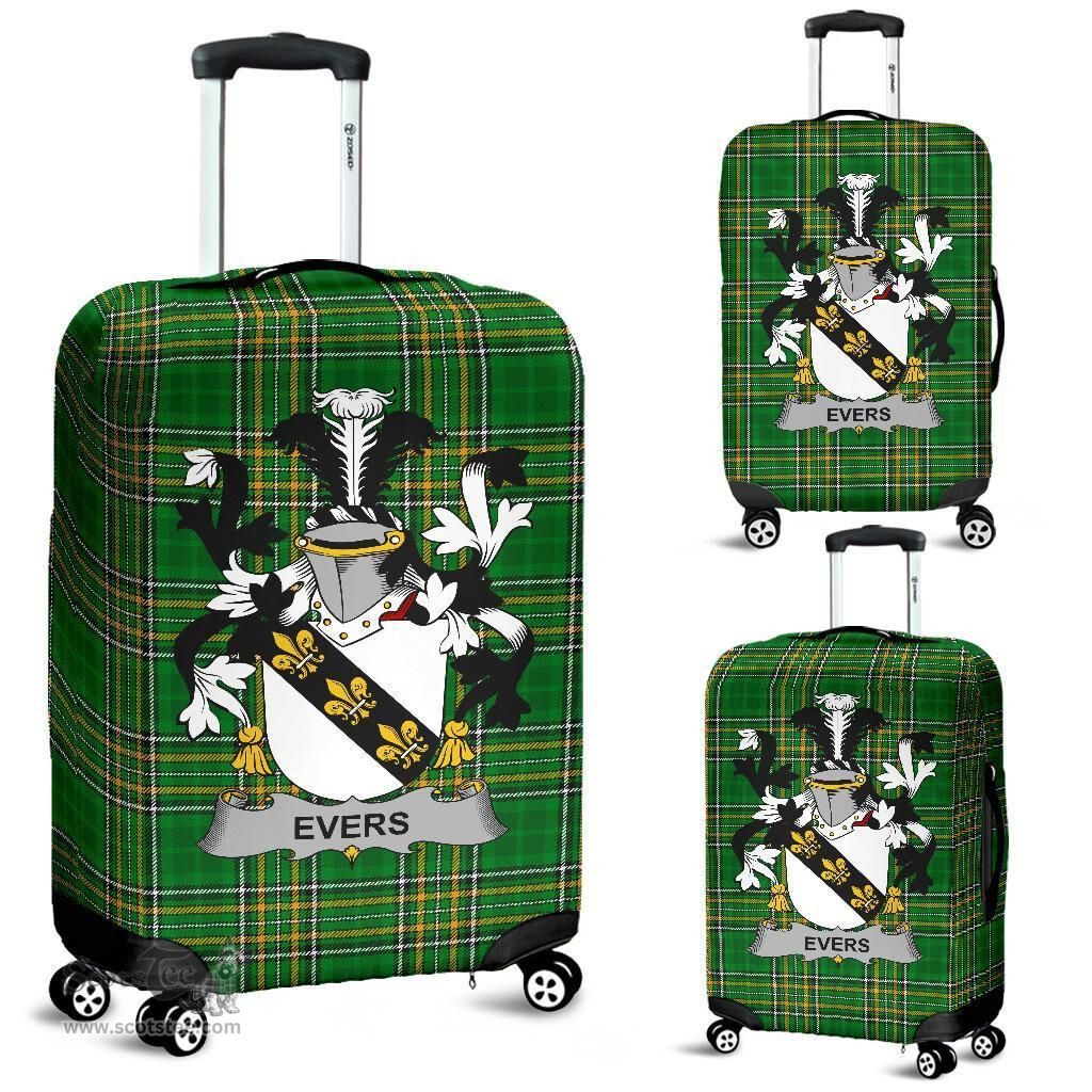 Irish Evers Coat of Arms Family Crest Ireland Luggage Cover Irish National Tartan Irish County Luggage Cover