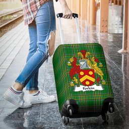 Irish Forkin Coat of Arms Family Crest Ireland Luggage Cover Irish National Tartan Irish County Luggage Cover