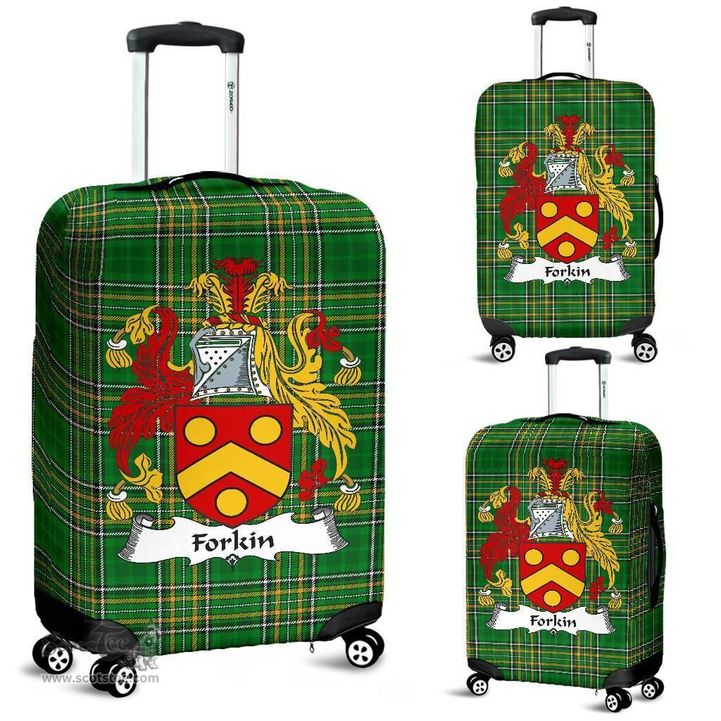 Irish Forkin Coat of Arms Family Crest Ireland Luggage Cover Irish National Tartan Irish County Luggage Cover