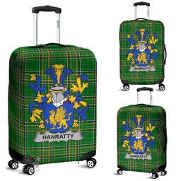 Irish Hanratty or O'Hanraghty Coat of Arms Family Crest Ireland Luggage Cover Irish National Tartan Irish County Luggage Cover