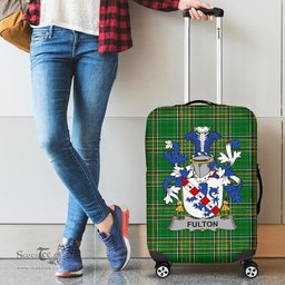 Irish Fulton Coat of Arms Family Crest Ireland Luggage Cover Irish National Tartan Irish County Luggage Cover