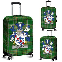 Irish Fulton Coat of Arms Family Crest Ireland Luggage Cover Irish National Tartan Irish County Luggage Cover