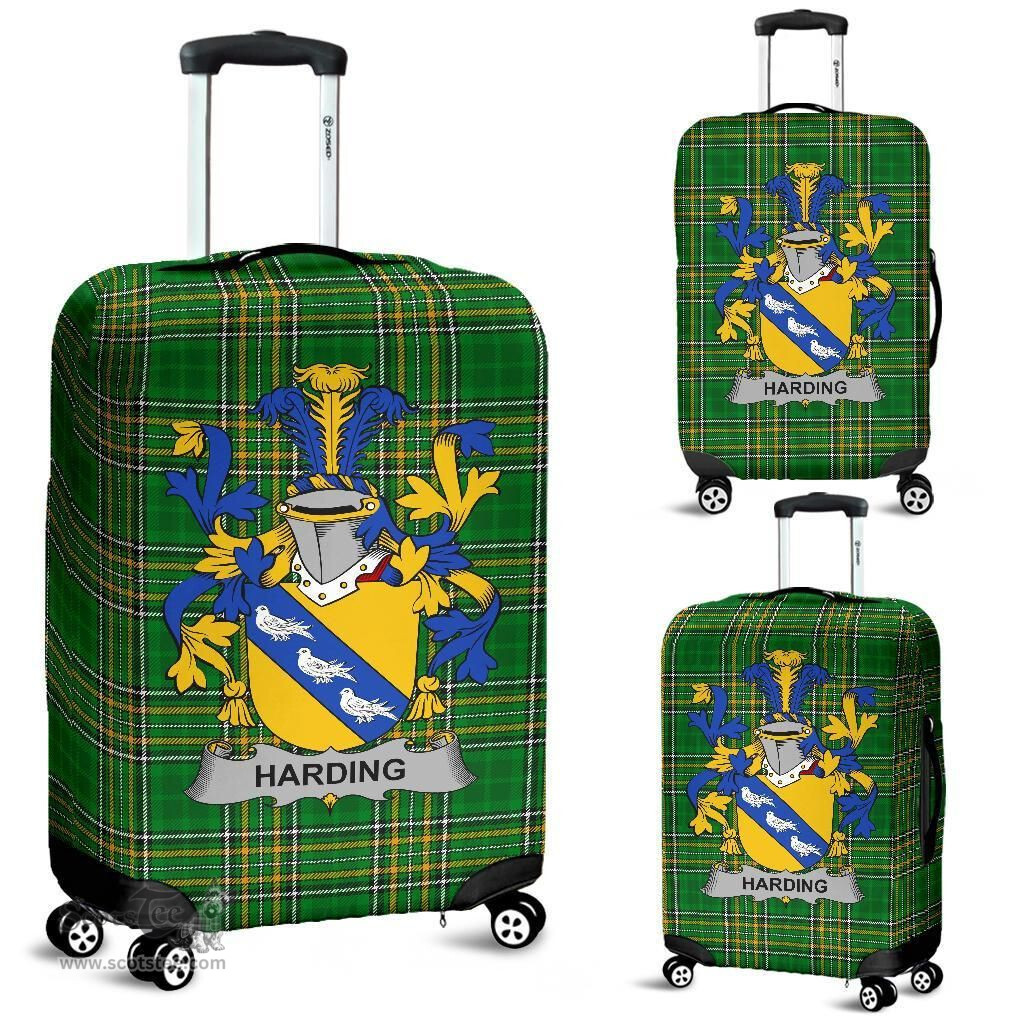 Irish Harding Coat of Arms Family Crest Ireland Luggage Cover Irish National Tartan Irish County Luggage Cover