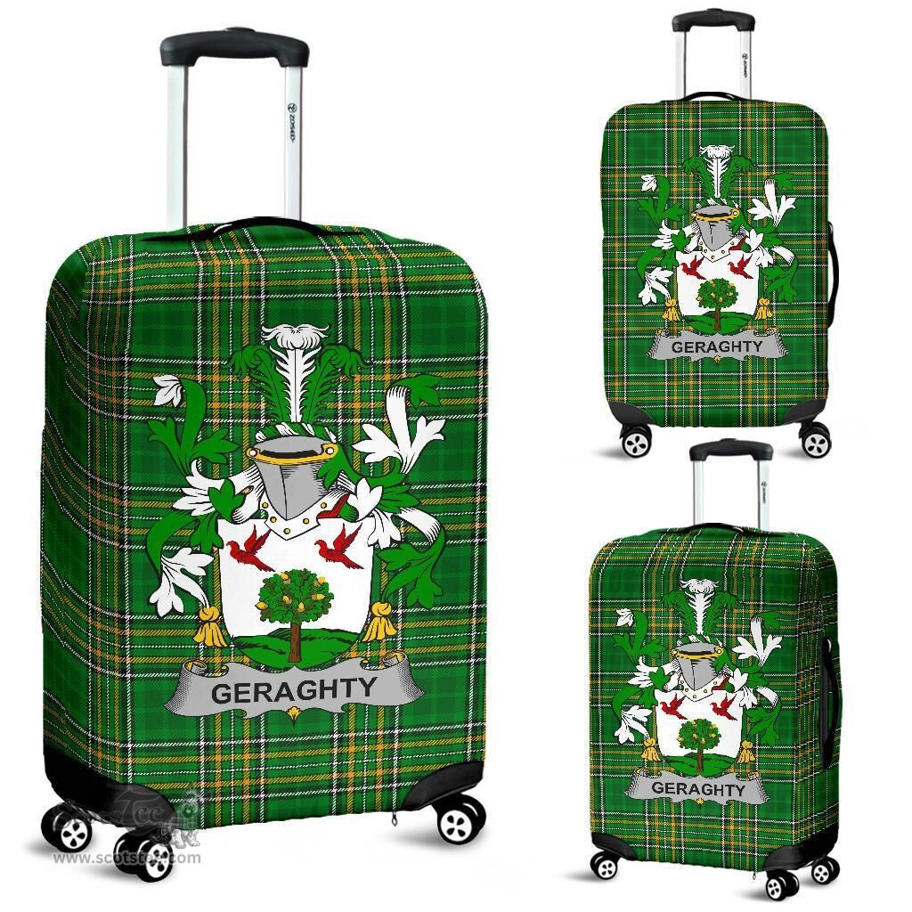 Irish Geraghty or McGarrity Coat of Arms Family Crest Ireland Luggage Cover Irish National Tartan Irish County Luggage Cover