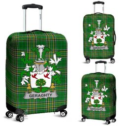 Irish Geraghty or McGarrity Coat of Arms Family Crest Ireland Luggage Cover Irish National Tartan Irish County Luggage Cover