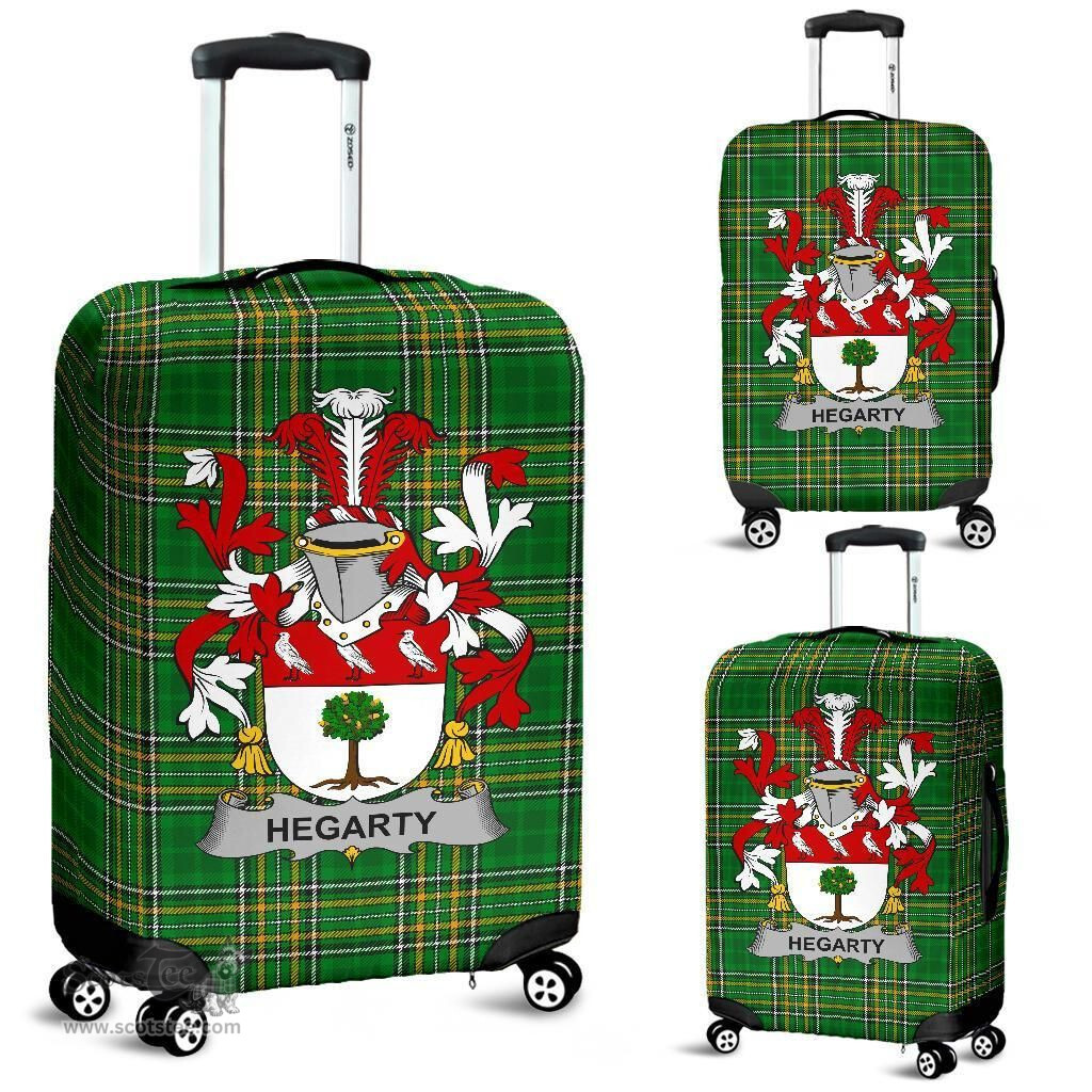 Irish Hegarty or O'Hagerty Coat of Arms Family Crest Ireland Luggage Cover Irish National Tartan Irish County Luggage Cover