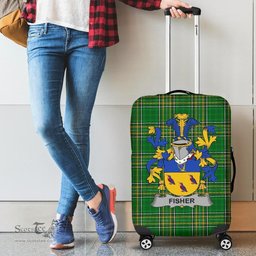Irish Fisher Coat of Arms Family Crest Ireland Luggage Cover Irish National Tartan Irish County Luggage Cover