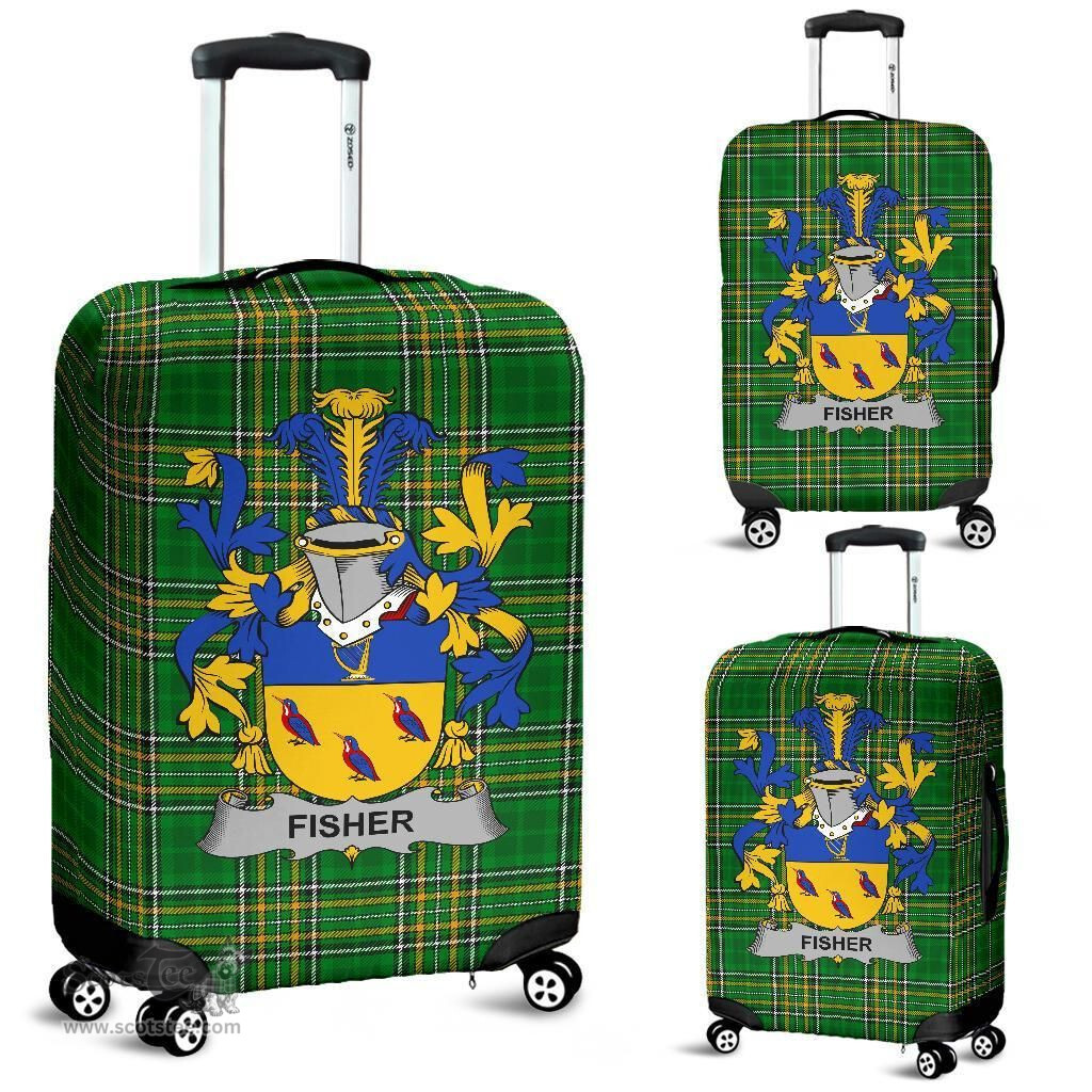 Irish Fisher Coat of Arms Family Crest Ireland Luggage Cover Irish National Tartan Irish County Luggage Cover