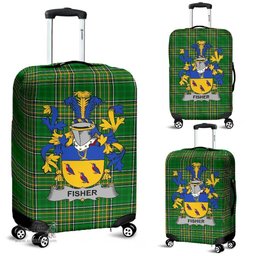 Irish Fisher Coat of Arms Family Crest Ireland Luggage Cover Irish National Tartan Irish County Luggage Cover