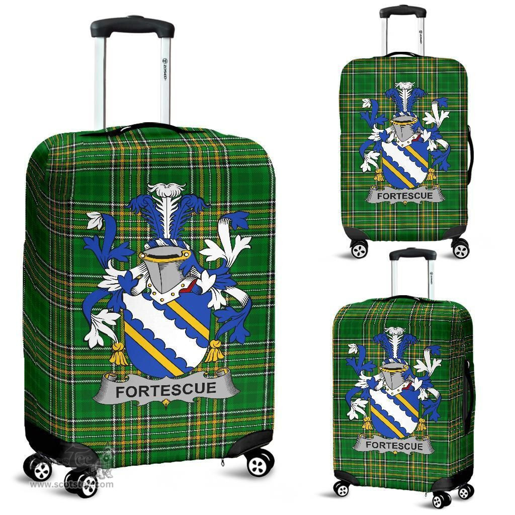Irish Fortescue Coat of Arms Family Crest Ireland Luggage Cover Irish National Tartan Irish County Luggage Cover