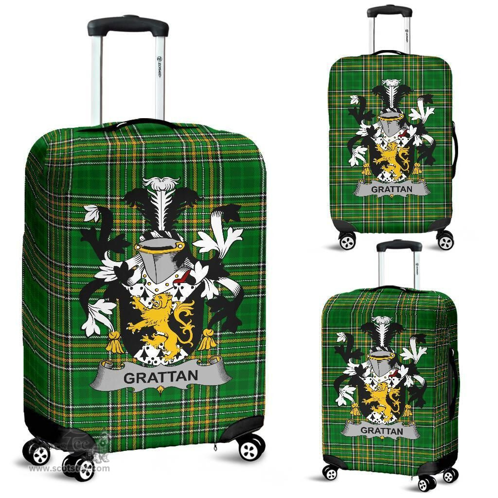 Irish Grattan or McGrattan Coat of Arms Family Crest Ireland Luggage Cover Irish National Tartan Irish County Luggage Cover
