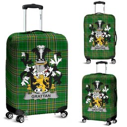 Irish Grattan or McGrattan Coat of Arms Family Crest Ireland Luggage Cover Irish National Tartan Irish County Luggage Cover