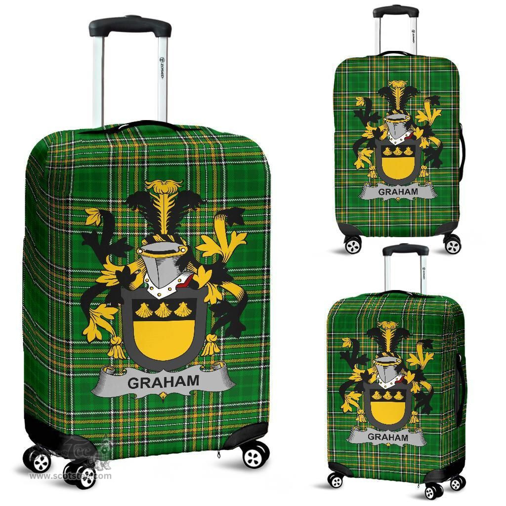 Irish Graham or Grahan Coat of Arms Family Crest Ireland Luggage Cover Irish National Tartan Irish County Luggage Cover