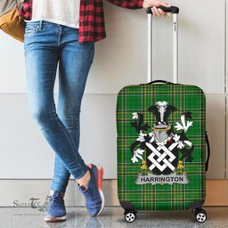 Irish Harrington Coat of Arms Family Crest Ireland Luggage Cover Irish National Tartan Irish County Luggage Cover
