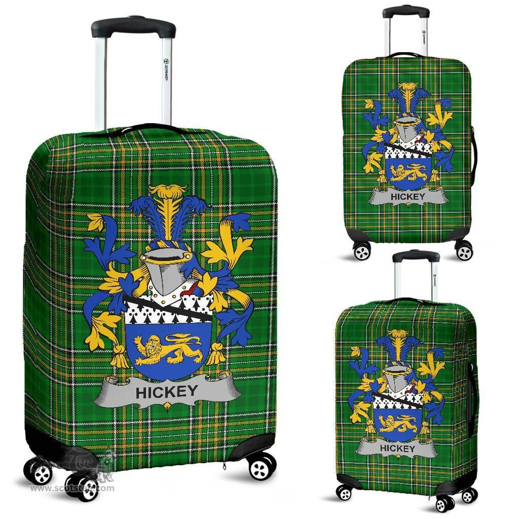 Irish Hickey or O'Hickey Coat of Arms Family Crest Ireland Luggage Cover Irish National Tartan Irish County Luggage Cover