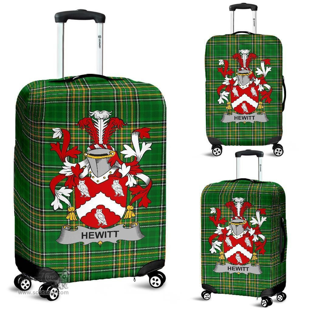 Irish Hewitt Coat of Arms Family Crest Ireland Luggage Cover Irish National Tartan Irish County Luggage Cover